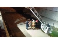 İskenderun’da su kanalına uçan motosikletin sürücüsü yaralandı