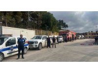 Suriye’de 11 gün süren alevleri kontrol altına alan ekipler konvoyla sirenler eşliğinde Hatay’a döndüler