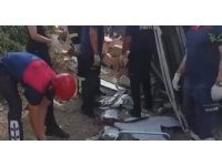 Osmaniye’de devrilen tırın sürücüsü yaralandı