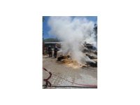 Burdur’da çıkan yangında 250 saman balyası kül oldu