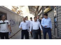 Vali Masatlı, Tarihi Uzun Çarşı’daki çalışmaları inceledi