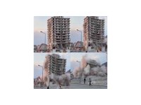 Kahramanmaraş’ta yıkımı yapılan binanın çökme anı kameraya yansıdı