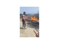 Hatay’da sıcaktan kopan elektrik teli yangına neden oldu