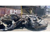 Korku dolu anlar: İşyeri ve hurda araçlar alevlere teslim oldu