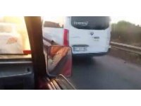 Emniyet şeridini kullanan sürücülere videolu tepki