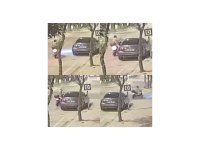 O anlar kamerada: Park halindeki araca saldırdı polisi görünce kaçtı