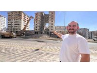 Yıkım çalışması sürüyor: Ortasında dev boşluk kalan bina dikkat çekti