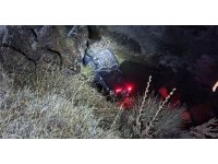 Dereye düşen kamyonetin sürücüsü yaralandı