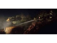 Belen’de iş makinesi yangını