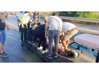 Antalya’da motosiklet iş makinesine çarptı: 1 ağır yaralı