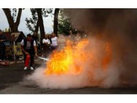 Büyükşehir çalışanlarına yangın eğitimi ve tatbikat