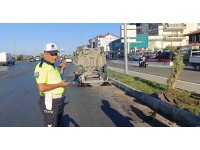 Tırla çarpışan araç havada takla atıp ters döndü, sürücü hafif yaralandı