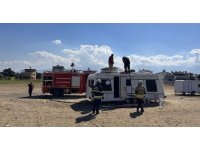 Arsuz’da karavan yangını